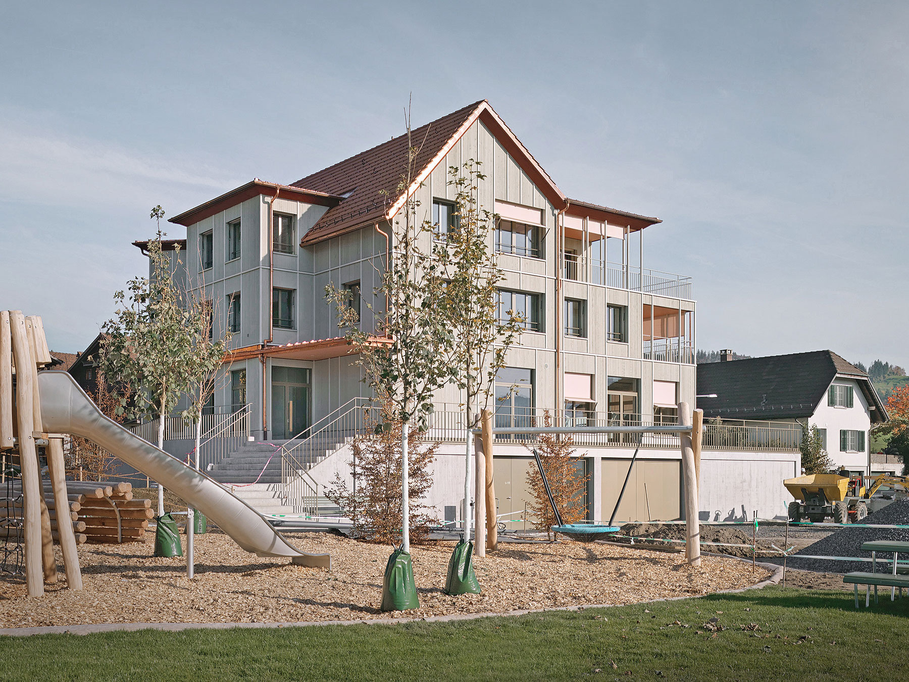 Neubau Mehrzweckgebäude Alosen - Aussenbild