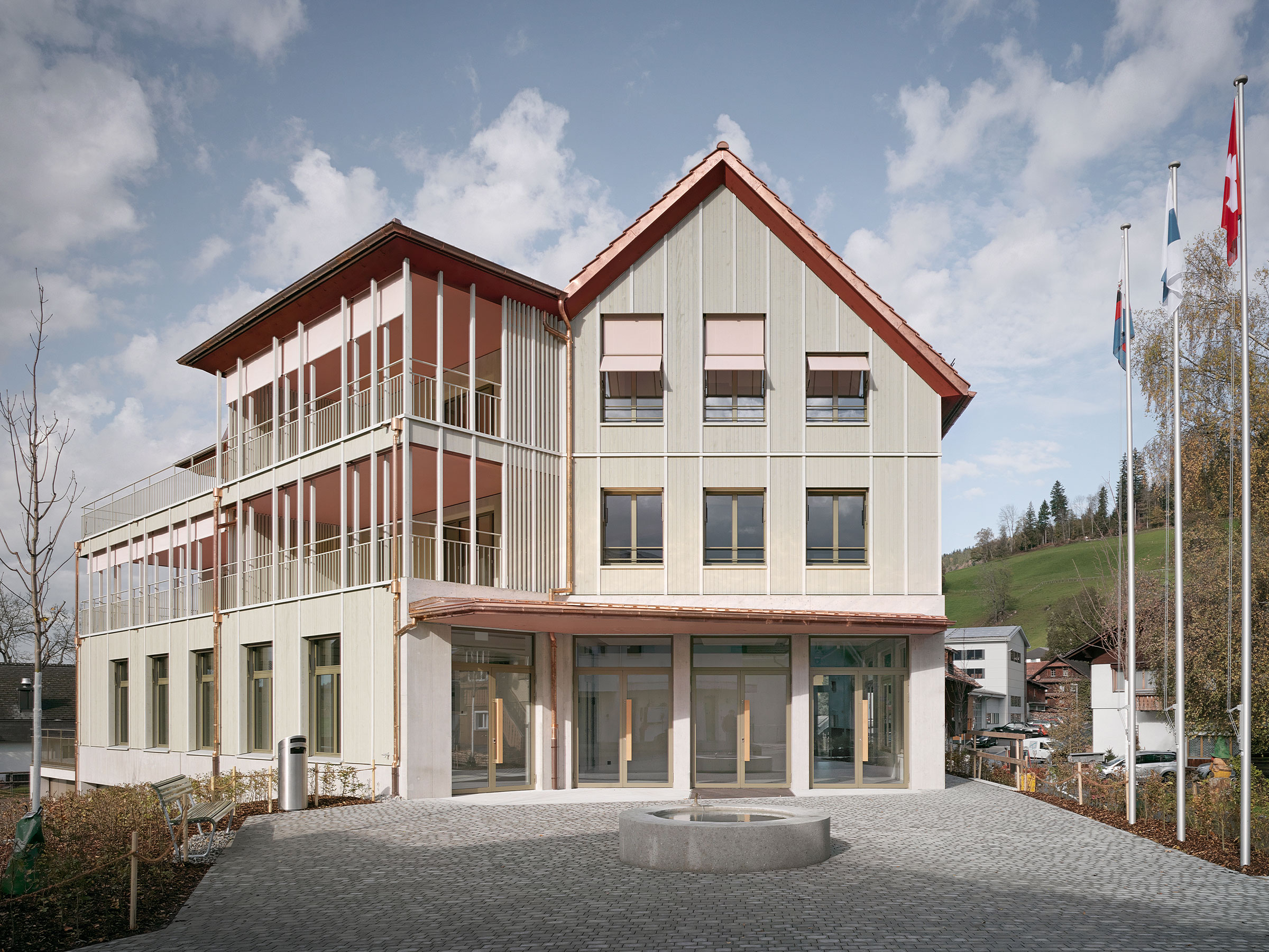 Neubau Mehrzweckgebäude Alosen - Aussenbild